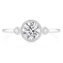 14K White Gold Trilogy Ring with Fine Diamond – 2 ct