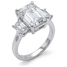 14K White Gold VVS Clarity Fine Diamond 3-Stone Ring 7 ct