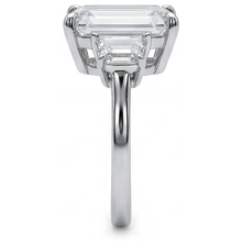 14K White Gold VVS Clarity Fine Diamond 3-Stone Ring 7 ct