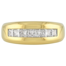 14K Yellow Gold 2 Ct Genuine Princess Cut Natural Earth Mined DIAMOND ( NOT LAB GROWN ) Men's Band Jewellery New