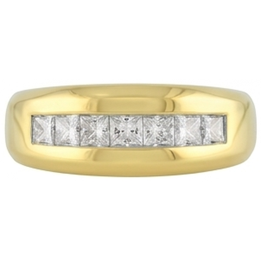 14K Yellow Gold 2 Ct Genuine Princess Cut Natural Earth Mined DIAMOND ( NOT LAB GROWN ) Men's Band Jewellery New