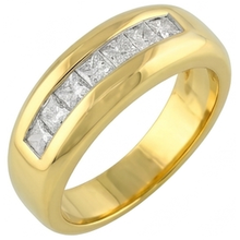 14K Yellow Gold 2 Ct Genuine Princess Cut Natural Earth Mined DIAMOND ( NOT LAB GROWN ) Men's Band Jewellery New