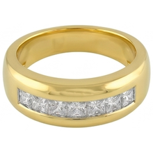 14K Yellow Gold 2 Ct Genuine Princess Cut Natural Earth Mined DIAMOND ( NOT LAB GROWN ) Men's Band Jewellery New