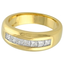 14K Yellow Gold 2 Ct Genuine Princess Cut Natural Earth Mined DIAMOND ( NOT LAB GROWN ) Men's Band Jewellery New