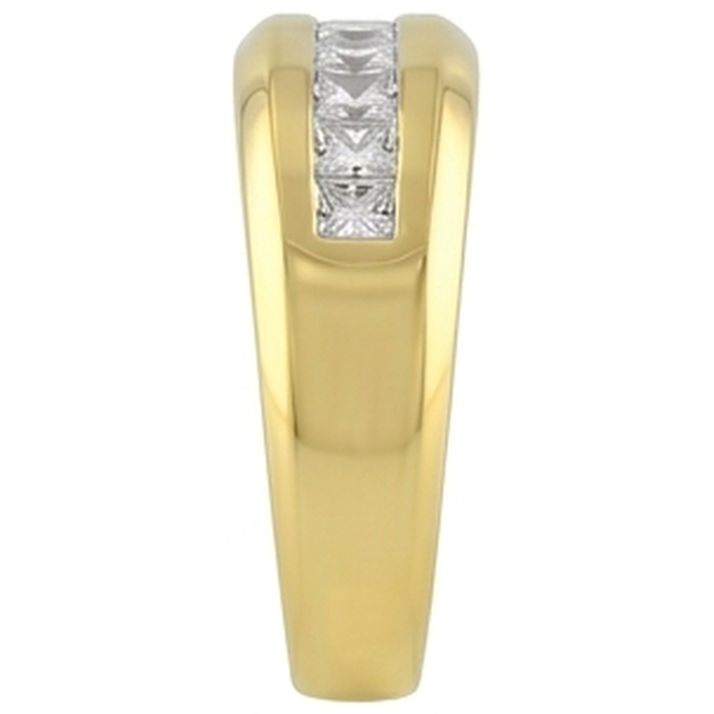 14K Yellow Gold 2 Ct Genuine Princess Cut Natural Earth Mined DIAMOND ( NOT LAB GROWN ) Men's Band Jewellery New