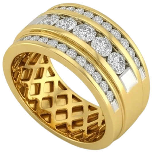 14K Yellow Gold 2 Ct Men's Natural Earth Mined DIAMOND ( NOT LAB GROWN ) Ring Jewellery New