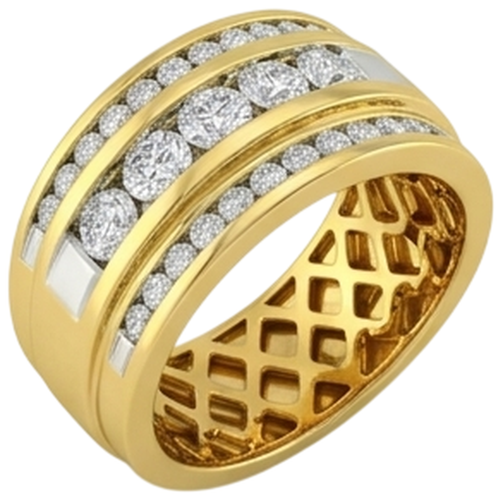 14K Yellow Gold 2 Ct Men's Natural Earth Mined DIAMOND ( NOT LAB GROWN ) Ring Jewellery New