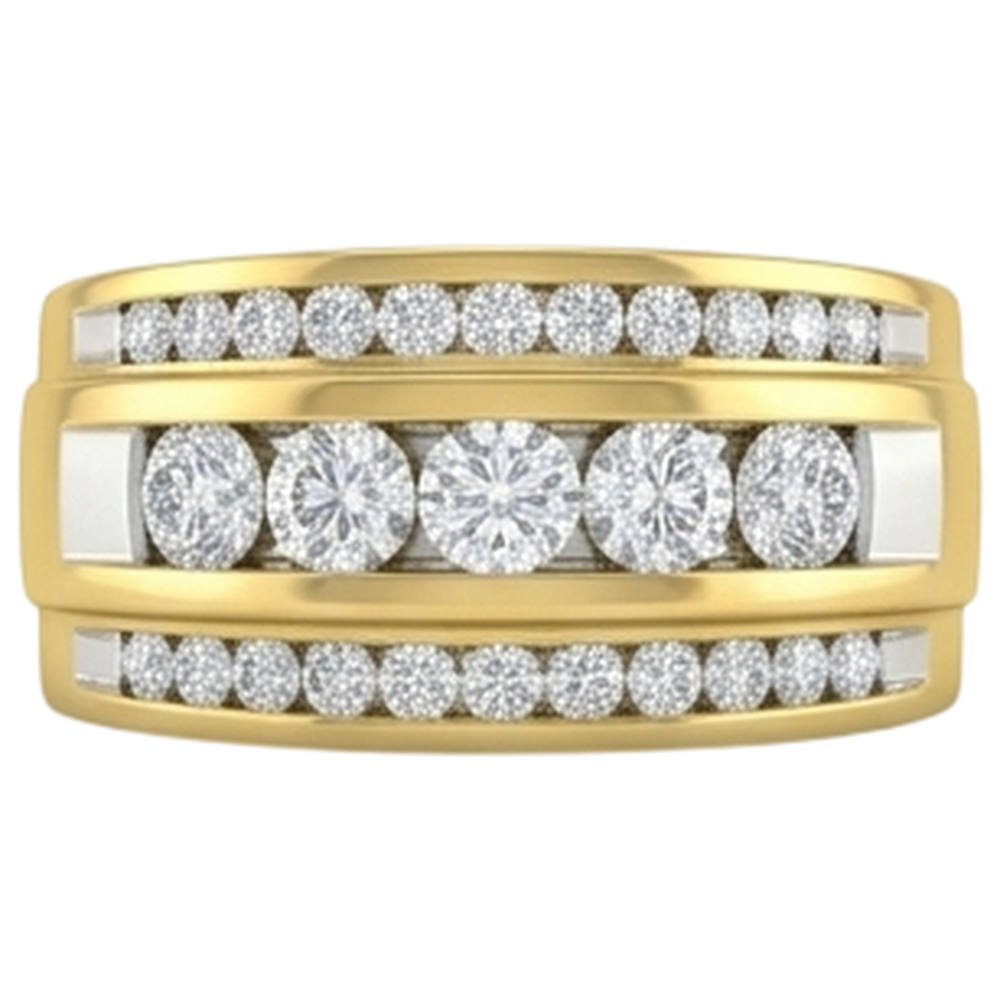 14K Yellow Gold 2 Ct Men's Natural Earth Mined DIAMOND ( NOT LAB GROWN ) Ring Jewellery New