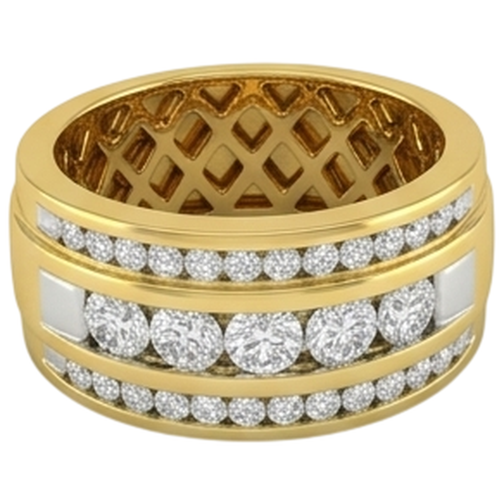 14K Yellow Gold 2 Ct Men's Natural Earth Mined DIAMOND ( NOT LAB GROWN ) Ring Jewellery New