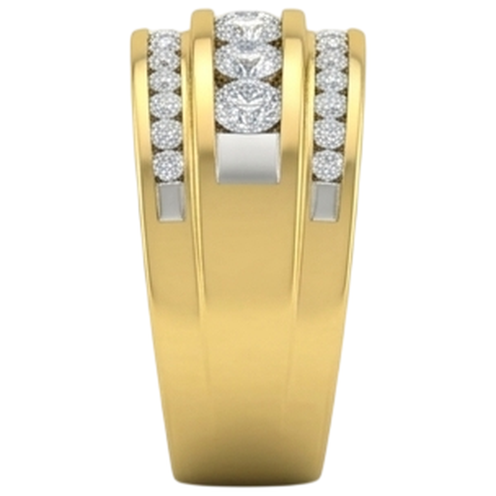 14K Yellow Gold 2 Ct Men's Natural Earth Mined DIAMOND ( NOT LAB GROWN ) Ring Jewellery New