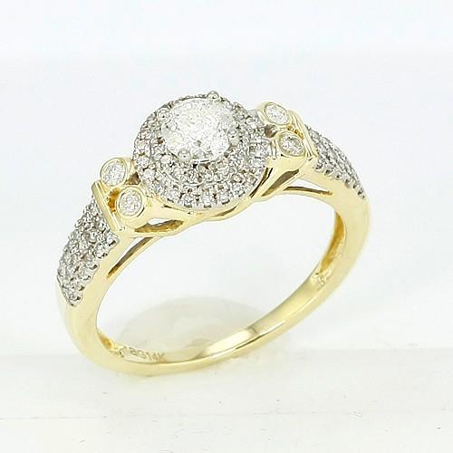 14K Yellow Gold 2.25 Ct Pave Set Real Diamond Ring Jewelry New