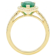 14K Yellow Gold 5 Ct Pear Cut Green Emerald Gemstone Natural Earth Mined Diamond Wedding Ring