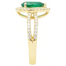 14K Yellow Gold 5 Ct Pear Cut Green Emerald Gemstone Natural Earth Mined Diamond Wedding Ring