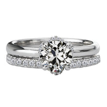 Fine Diamond Old Mine Cut Engagement Ring in 14K White Gold – main view
