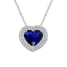 Royal Blue Sapphire Precious Stone Pendant 3.50-ct 14K White Gold – main view