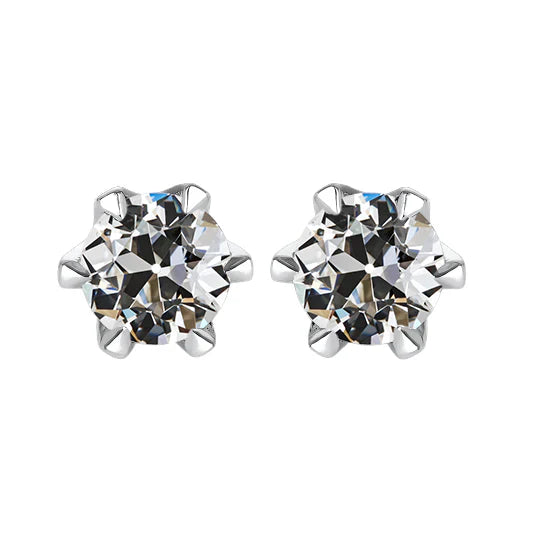 Stud Earrings 14 Karat White Gold with Fine Diamond – main view
