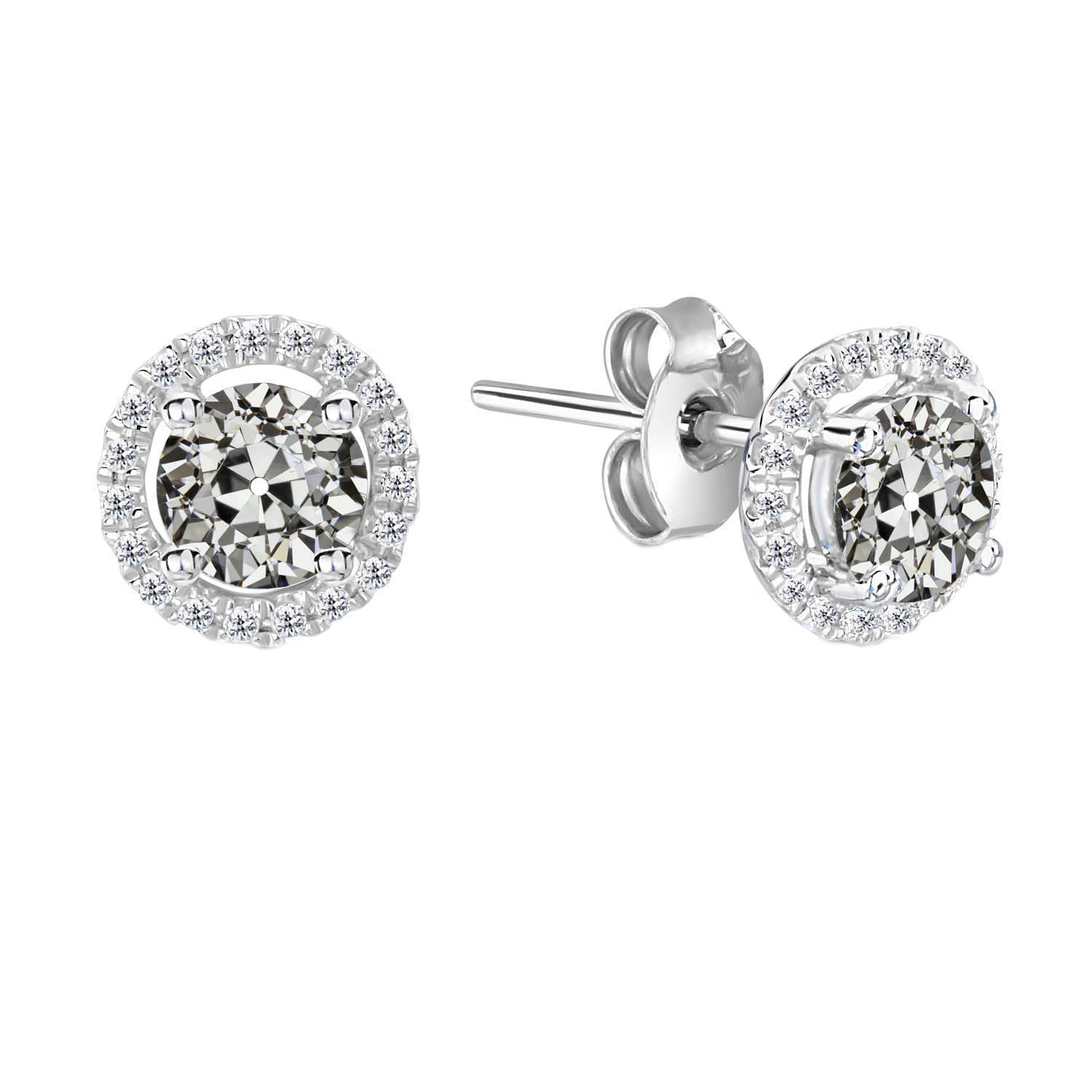 Drop Earrings 14 Karat White Gold with Diamond – main view