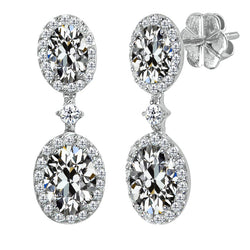 3 ct Fine Diamond Stud Earrings in 14K White Gold