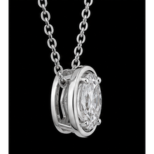 14K White Gold Oval Cut 1 Carat Lab Grown Diamond Pendant