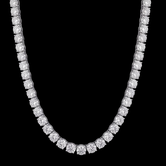 14K White Gold Lab Grown Diamonds Tennis Necklace 12 Carat