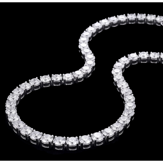 14K White Gold Lab Grown Diamonds Tennis Necklace 12 Carat