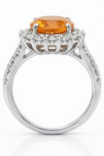 14K White Gold Madeira Citrine And Natural Earth Mined Diamond Ring 22.50 Carats Jewellery