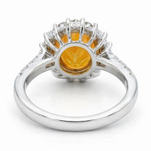 14K White Gold Madeira Citrine And Natural Earth Mined Diamond Ring 22.50 Carats Jewellery