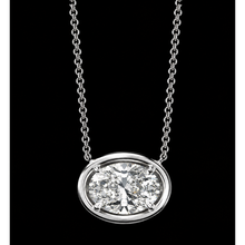 14K White Gold Oval Cut 1 Carat Lab Grown Diamond Pendant