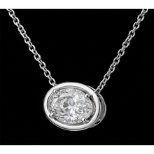 14K White Gold Oval Cut 1 Carat Lab Grown Diamond Pendant