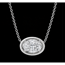 14K White Gold Oval Cut 1 Carat Lab Grown Diamond Pendant