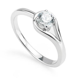 14K White Gold 1.10 Ct Sparkling Round Natural Earth Mined Diamond Solitaire Ring New