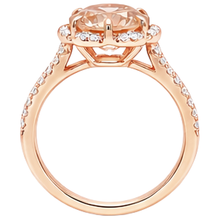 15.25 Carats Round Cut Morganite And Natural Earth Mined Diamonds Ring Gold Rose 14K