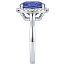 15.25 Ct Cushion Tanzanite With Natural Earth Mined Diamonds Ring Gold 14K