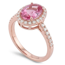 15.80 Carats Prong Set Pink Kunzite And Natural Earth Mined Diamonds Ring Rose Gold 14K