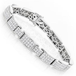 15 Carats Real Diamond Tennis Bracelet Mens Womens Gold Jewelry New