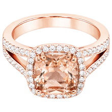 15 Ct Cushion Morganite And Round Natural Earth Mined Diamonds Ring Rose Gold 14K