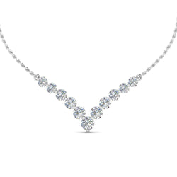 15 Ct Sparkling Round Cut Genuine Diamonds Women Necklace 14K White Gold