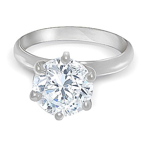 1.51 Ct. Round Natural Earth Mined Diamond Solitaire Ring White Gold 14K Jewelry