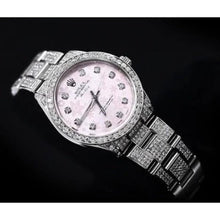 15 Ct. Custom Diamond Dial And Bezel Rolex Watch Ss Air King1