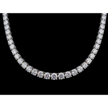 15 Carat Lab Grown Tennis Necklace 22 Inch Chain White Gold 14K