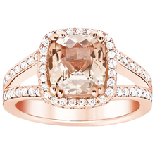 16.75 Ct Morganite And Natural Earth Mined Diamonds Fancy Ring Rose Gold 14K