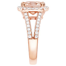 16.75 Ct Morganite And Natural Earth Mined Diamonds Fancy Ring Rose Gold 14K