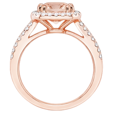 16.75 Ct Morganite And Natural Earth Mined Diamonds Fancy Ring Rose Gold 14K