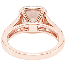 16.75 Ct Morganite And Natural Earth Mined Diamonds Fancy Ring Rose Gold 14K