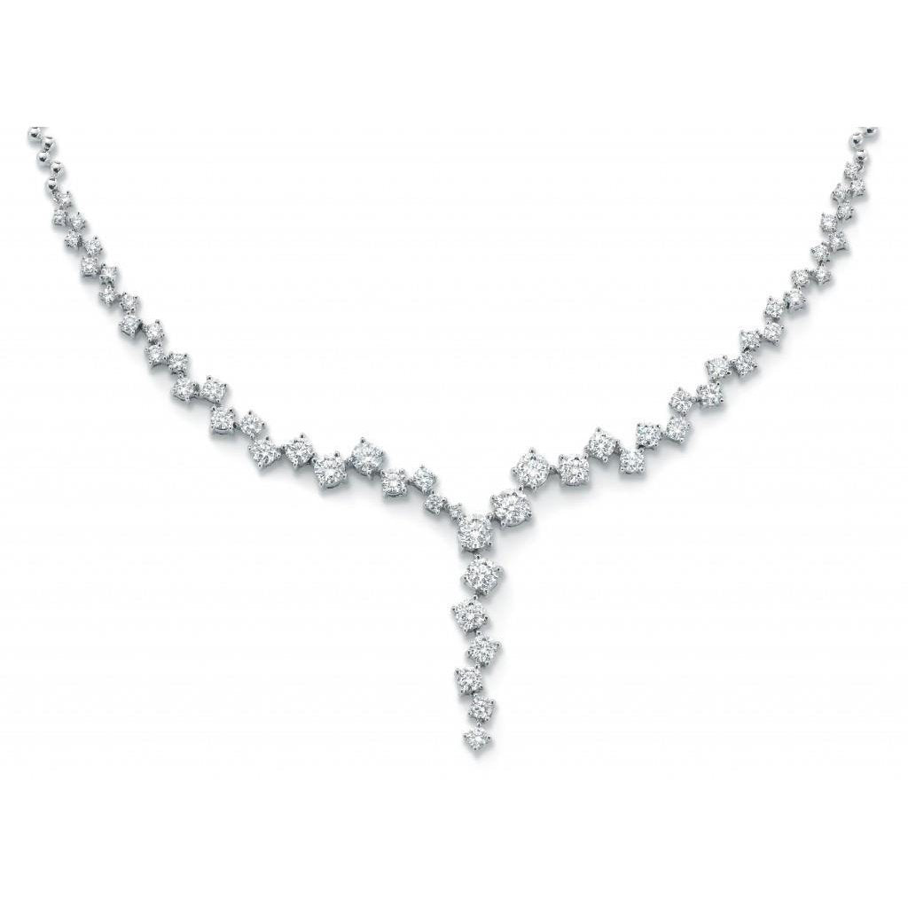 16 Carats Round Genuine Diamond Women Jewelry Necklace Solid White Gold 14K