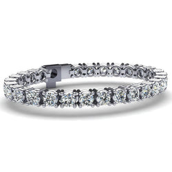 16 Carats Round Prong Setting Real Diamond Tennis Bracelet White Gold 14K