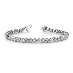 16 Ct Round Cut Real Diamonds Prong Set Tennis Bracelet White Gold 14K