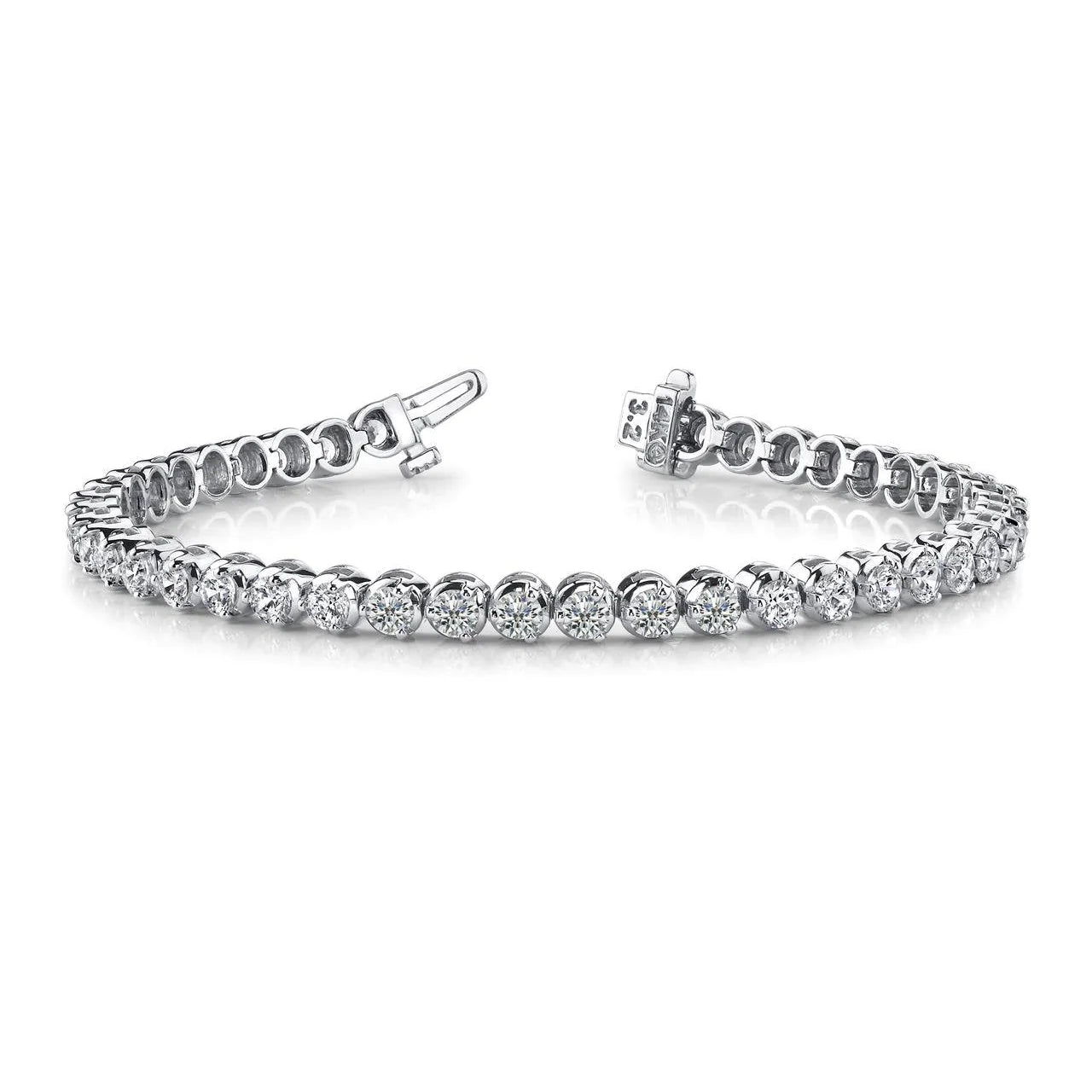 16 Ct Round Cut Real Diamonds Prong Set Tennis Bracelet White Gold 14K