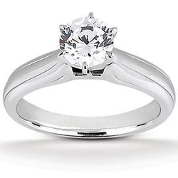 1.60 Carat Solitaire Round Cut Natural Earth Mined Diamond Wedding Ring White Gold 14K