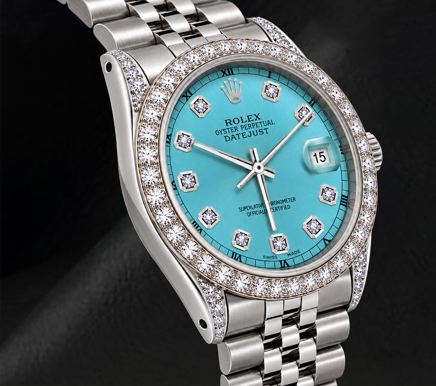 Rolex Datejust 36mm 16200 Ice Blue Diamond Dial Stainless Steel Watch